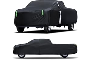 QUALENCEY Truck Car Cover Waterproof All Weather Full Outdoor Pickup Cover Rain UV Protection, Size T5 Universal Fit for Chevy Silverado Dodge Ram 1500 Ford F-250 F-350.(Fit Truck Length 251 to 266 inch)