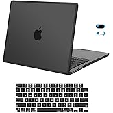 MOSISO Compatible with MacBook Air 13 inch Case 2026-2022 M4 A3240 M3 A3113 M2 A2681, Crack-Resistant Hard Case with TPU Bumper&Keyboard Skin&Webcam Cover for MacBook Air 13.6 inch, Black