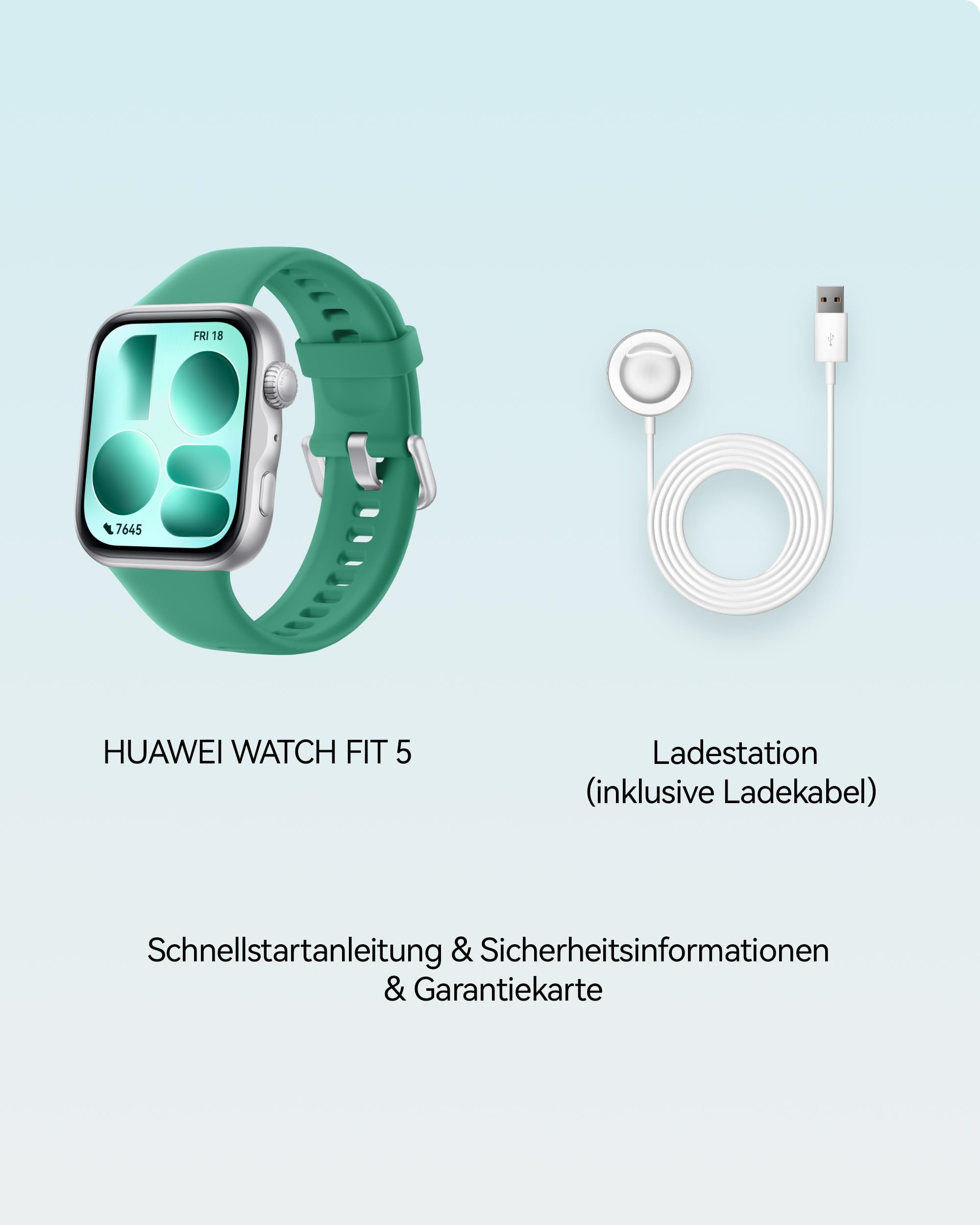 HUAWEI Watch FIT 5 Smartwatch, GPS, 1,82″ Display, Sportuhr mit Schlaftracker, NFC-Zahlung, Sturzerkennung, Gesundheitsmanagement, Bis zu 10 Tage Akku, 5 ATM, für iOS & Android, 100+ Workouts, Grün 9
