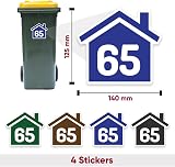 Papa Prints Pack of 4 Wheelie Bin Numbers 140 x 125 mm Waterproof view 2
