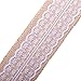 Z&S Groups Natural Burlap Ribbon with White Lace Trim Fabric Roll 6 PCS Burlap Roll for Rustic Wedding Decorations 2.3 inches Wide Ribbon for Crafts Burlap with Lace 78.7 Inches Each