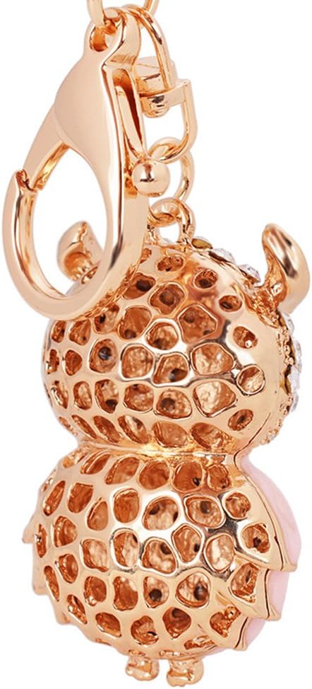 Keychain Keyring Owl Metal Bling Crystals Rhinestone Keyfob Charm Pendant for Handbags,Wind Chimes, Red, 5cm length - Image 3