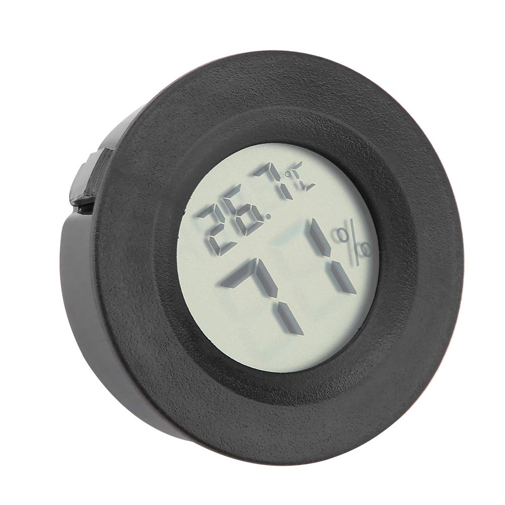Tnfeeon Mini Thermometer Hygrometer for Reptile Electronic Digital LCD Pet Humidity Temperature Meter for Incubators Indoor Reptile Breeding Box Weather Station Greenhouse Basement(Black) - Image 5