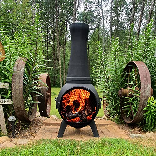Prairie Fire Chiminea Fireplace by The Blue Rooster RustFree Cast
