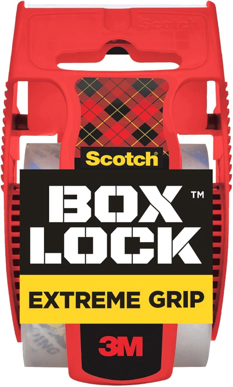Scotch Box Lock Packaging Tape with Dispenser 48 mm x 20.3 m Clear