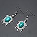 Diamondo Women Tortoise Silver Turquoise Necklace Earring Bracelet Jewelry Set