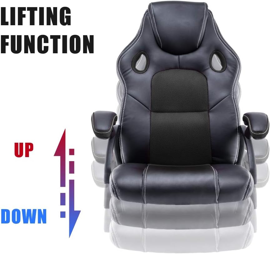 play haha Office Chair,Ergonomic High Back Seat With Breathable Mesh Insert Padded Armrests Durable Base Lumbar Support Faux Leather Surface For Gaming Home Or Office Use Gaming Chair - Image 5