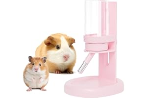 MINI&MOE Hamster Water Bottle No Drip – 4 oz Guinea Pig Water Bottle for Glass Tank with Adjustable Stand, Leak Proof Small Animal Water Dispenser for Cage for Gerbil Chinchilla Ferret Hedgehog