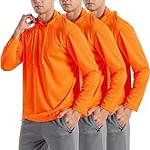 3PC or 6PC Men’s UPF 50+ Sun Protection Lightweight Long Sleeve Hoodie, Quick-Dry SPF UV Shirt for Outdoor Active Wear