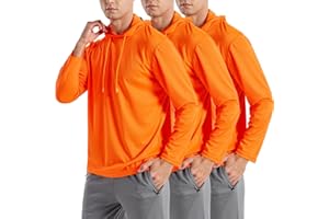 OAKVON 3PC or 6PC Men’s UPF 50+ Sun Protection Lightweight Long Sleeve Hoodie, Quick-Dry SPF UV Shirt for Outdoor Active Wear