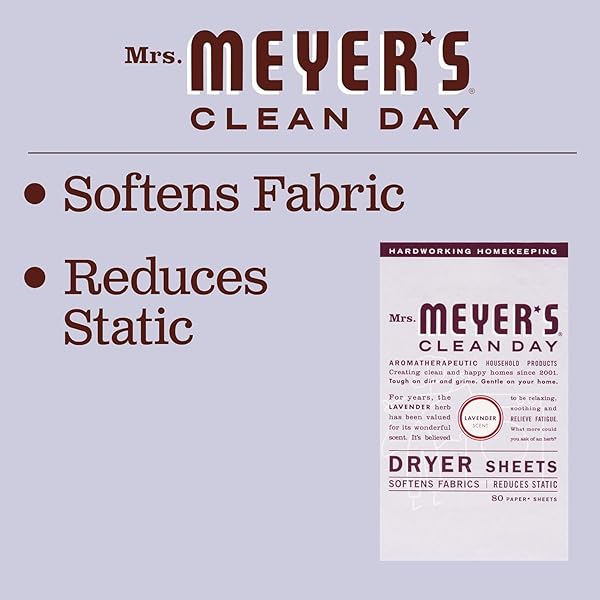 MRS. MEYER’S CLEAN DAY DRYER SHEETS LAVENDER, 80 CT