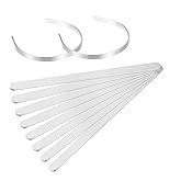 uxcell Bracelet Blanks 3/8 x 6", 10Pcs Bangle Blanks Cuff Bracelet Blanks Alloy Steel for Metal Stamping & Engraving, Silver