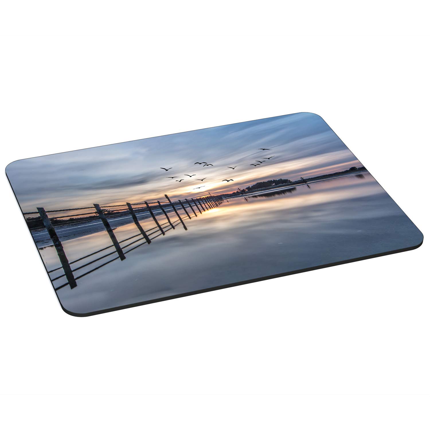 Pedea Gaming and Office Mouse Mat - 350 x 260 mm - with Stitched Edges and Non-Slip Base - Coastline