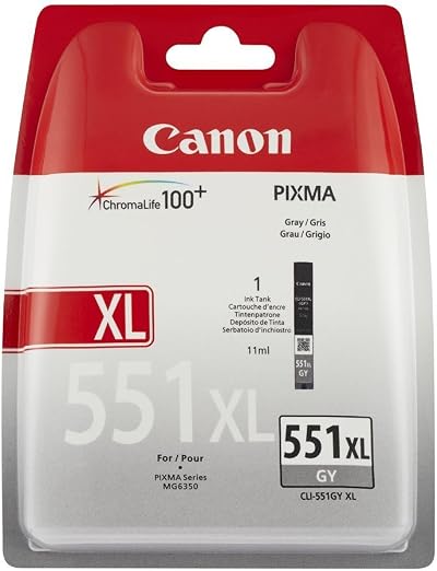 Canon CLI-551XL High Capacity Grey Ink Cartridge PIXMA MG5450 MG6350