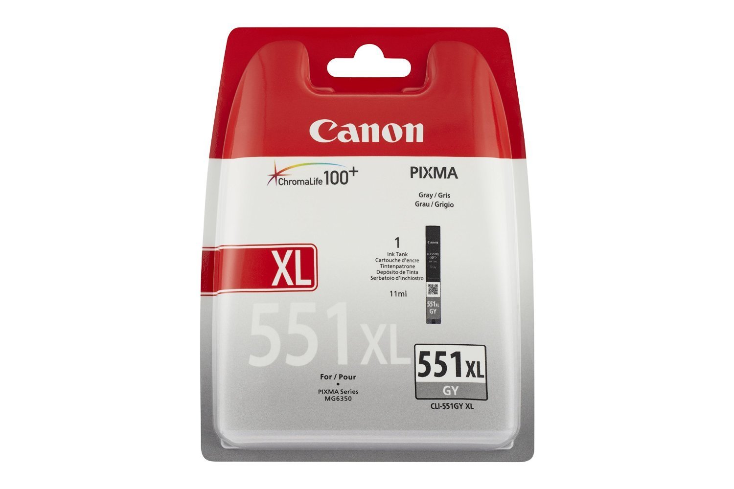 Canon Original CLI-551xl High Capacity Ink Cartridge, Grey