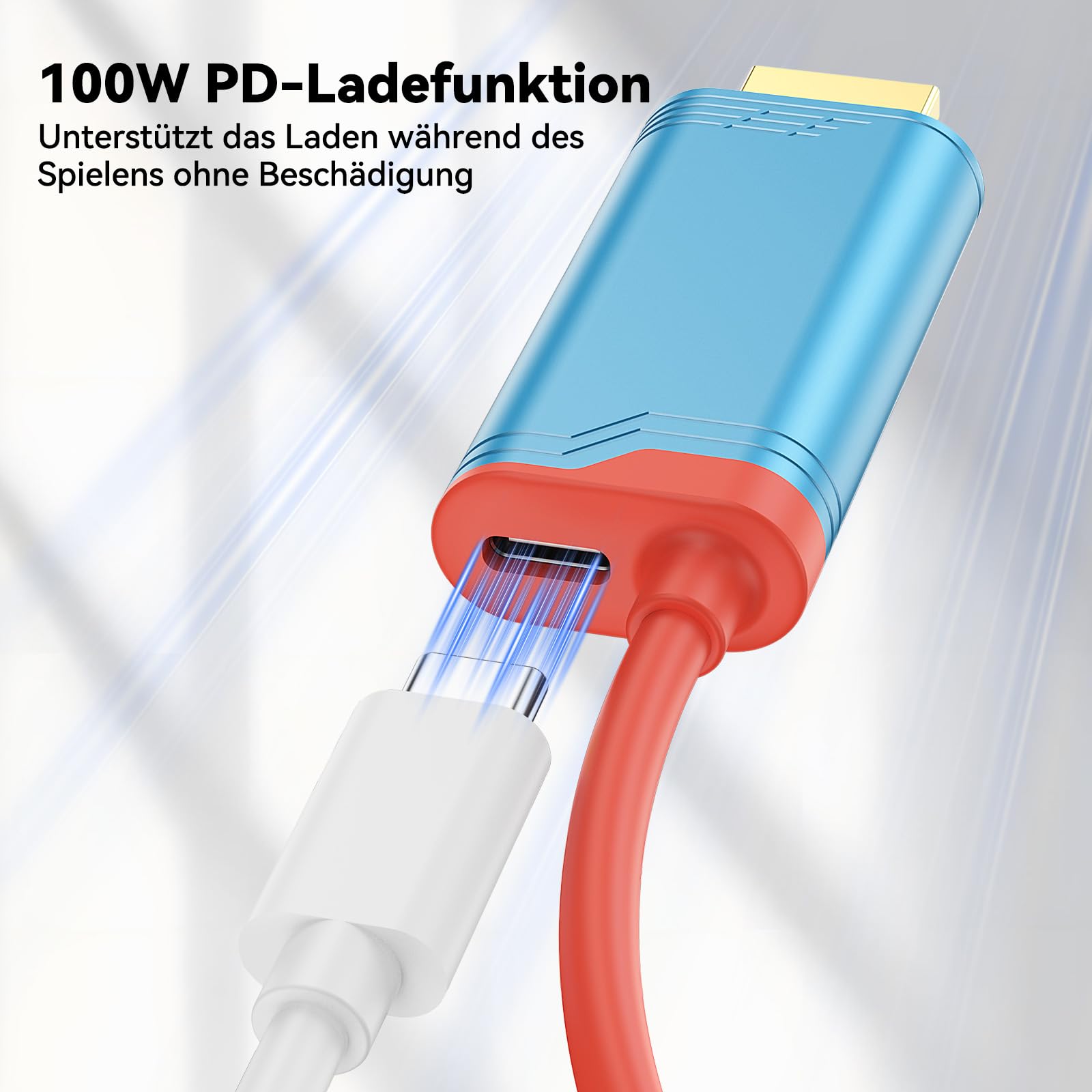 ELUTENG 4K@60Hz USB C auf HDMI Kabel kompatibel mit Nintendo Switch 2/OLED/Steam Deck/ROG Ally, 2M PD100W HDMI 2.0 Adapter Nintendo Switch Dock Ersatz für TV Bildschirmspiegelung 2