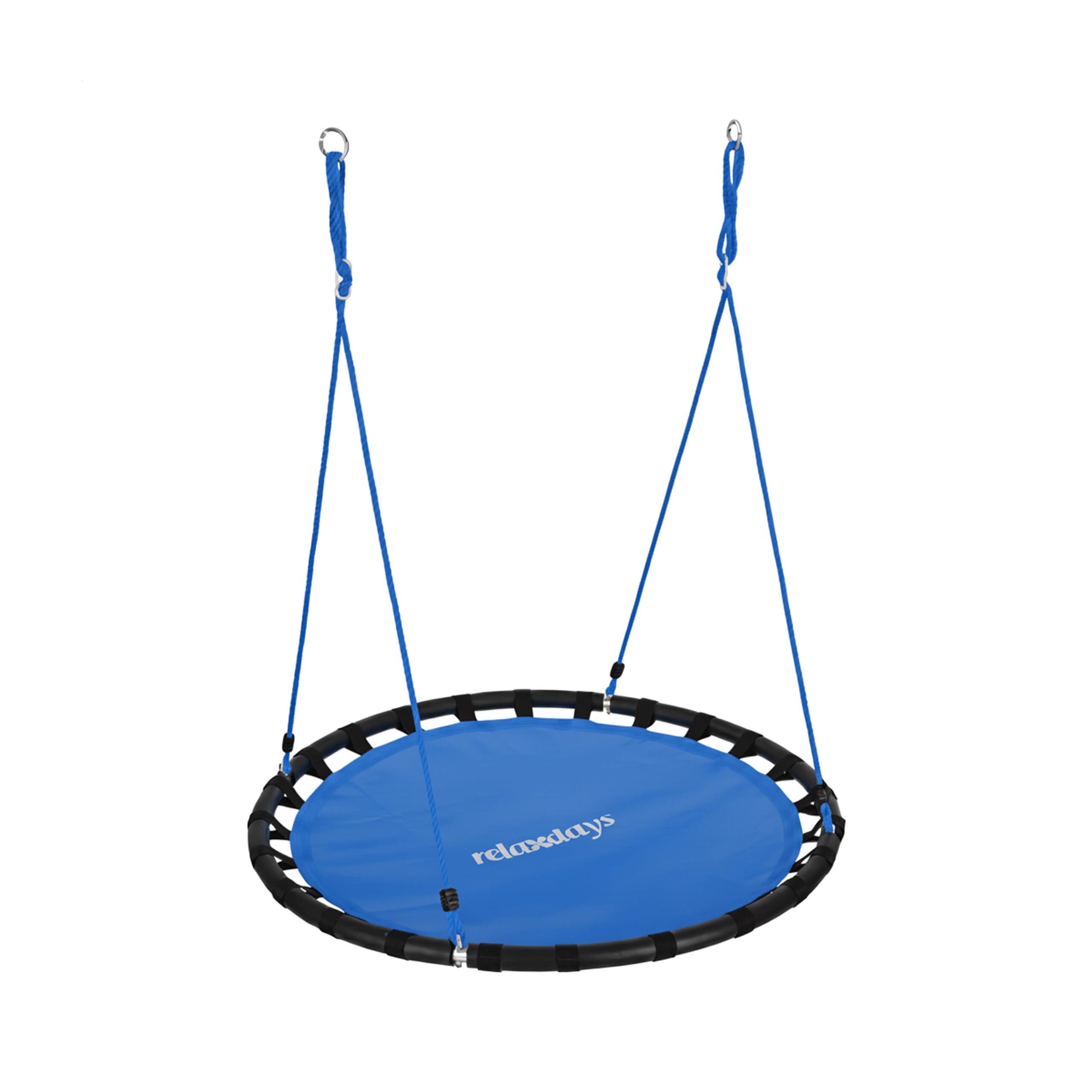 Relaxdays Nest Swing, Round Hanging Swing for Children, Height-Adjustable, Ø: 120 cm, For up to 100 kg, Blue
