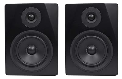 Rockville APM5B Powered USB Studio Monitor Speaker Pair in Black, 5.25", 2-Way, 250W, EQ, MDF Wood, RCA/XLR, Perfect for Studios, Recording, Music