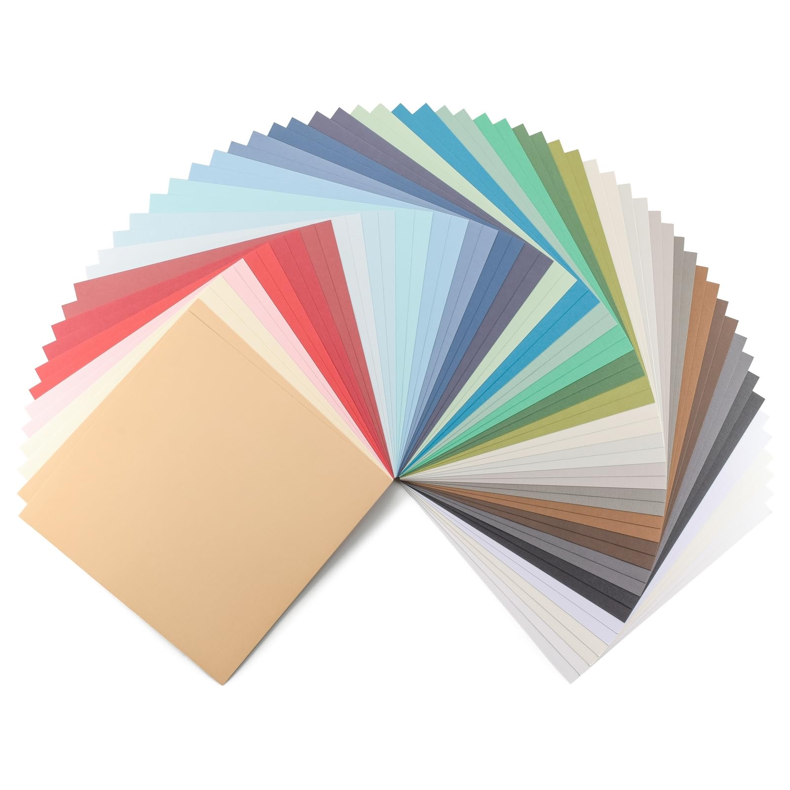 Florence Linen Cardstock 12 x 12 inches - 30 Colours - 60 Sheets of 250 GSM Coloured Paper - Card Making Supplies for Scrapbooking and Other Crafts