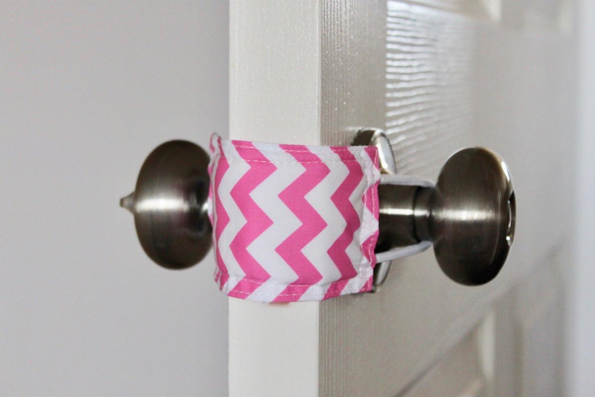 Latchy Catchy | Never Hear A Door Slam Again (Door Silencer/Jammer/Cushion) (1 Pack, Pink Chevron)