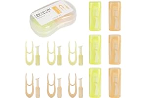 DHOPTICAL 6-Pack Contact Lens Removal Tool Set, Tweezers & Suction Stick Combo for Daily Contact Lenses Colored Contacts & RGP Lenses