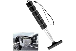 Small Squeegee for Car Rearview Mirror Cleaning with Retractable Extension Pole (Max 38.6") - Fast Water Wiper Scraper Cleane