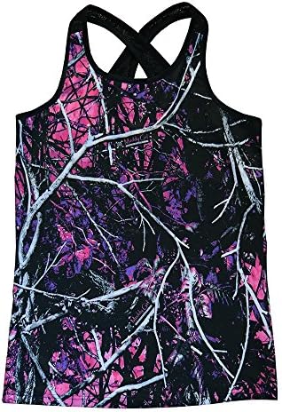 Moon Shine Camo Muddy Girl Cross Lace Tank Top