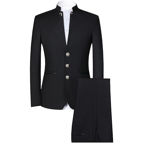 Royal Blue Suit For Men Men's Suits Stand Mandarin Collar Suit