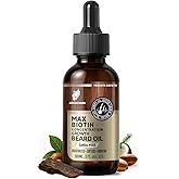 aokur Biotin Beard Growth Oil for Men - Vitamin B5 & Castor Oil Formula, Nourish & Thicken Facial Hair, Daily Beard Care, Styling & Taming, Hydrating, Non-Greasy, Sandalwood 2oz Gift for Him