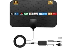 XIANGLYO TV Antenna Indoor Digital Antenna,Portable TV Antenna for Local Channels,360°Reception,Support 4K 1080p Smart Television with Amplifier Signal Booster for Free Channels