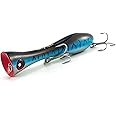 Dr.Fish Topwater Popper Saltwater Fishing Lures, 8 Inches GT Popper VMC Treble Hooks Surf Fishing Lures for Striper Tuna Barracuda Mackerel Snapper Bluefish Pencil Plugs Offshore