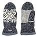 Bruceriver Women Snowflake Knit Mittens with Warm Fleece Lining Colour Black