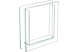 Royal Imports Flower Glass Vase - Flat Square Trim - 12"x12" Tall, Clear - Decorative Modern Floral Centerpiece Accent for Home Decor Living Room Bathroom, Kitchen, Shelf, Table, Entryway, Wedding