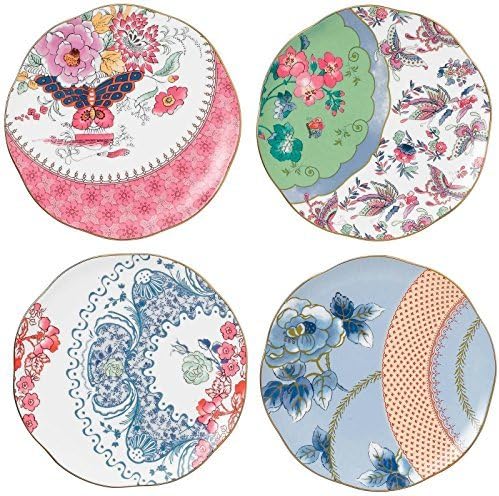 Wedgwood Harlequin Butterfly Bloom Plates, 8.25-Inch, Set of 4 by Wedgwood