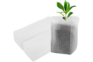 BELIT 100Pcs Nursery Growing Bags，5.8"x5"nonwoven Fabric Seedlings Grow Bag for Plants，Fabric Plant pots,Potato, Flower, Tomato Solid Seed Starter Bags