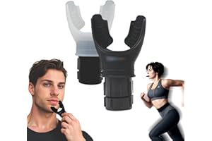 LUCARNI 2 Pack Breathing Trainer for Daily Training, Exercise Trainer with Adjustable Resistance, Supports Running, Cycling, Swimming, and More Outdoor Activities or Sports Training (Black+White)