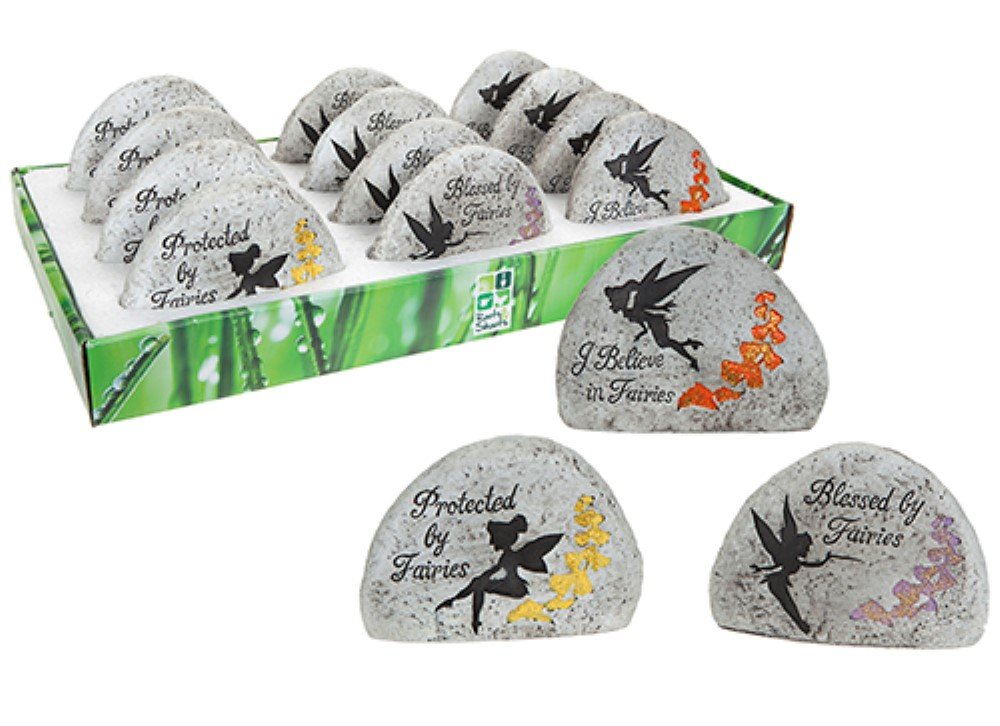 PMS FAIRIES GARDEN ROCKS 3ASSTD 12PCS IN PDQ