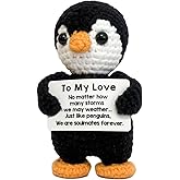 To My Love Handmade Crochet Penguin-Gifts for Him Her Boyfriend Girlfriend Birthday Christmas,Wedding Anniversary Valentines Day Gift for Women Men-Romantic I Love You Gift for Couples Wife Husband