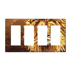 African Lion 4 Gang Rocker Decorative Light Switch