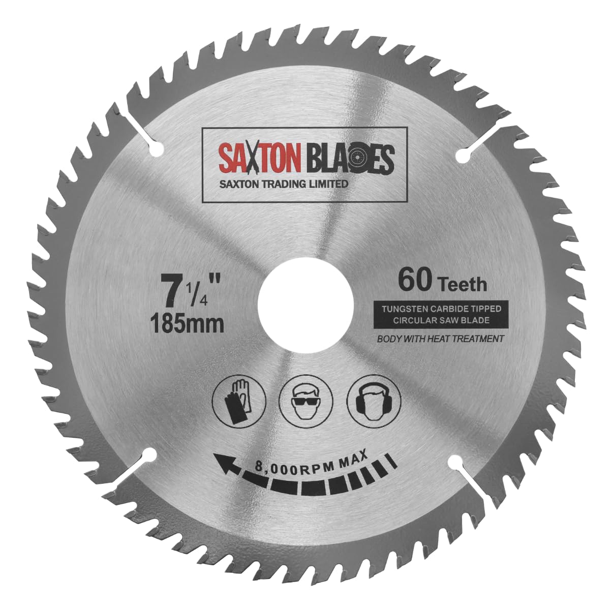 TCT18560T Saxton TCT Circular Wood Saw Blade 185mm x 30mm Bore x 60T for Bosch Makita Dewalt Fits 190mm Saws