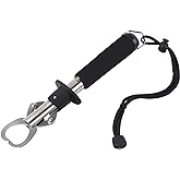 Entsport Fish Lip Gripper Fish Scales Professional Fish Holder Stainless Steel Fish Lip Grabber 40 Pound Fish Lip Grip Tool with Weight Scale