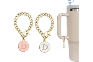 WLEAD Letter Charm Accessories for Stanley Cup – Cute 2-Piece Set for 20, 30, and 40 oz Tumblers with Handle, Perfect for Women and Girls