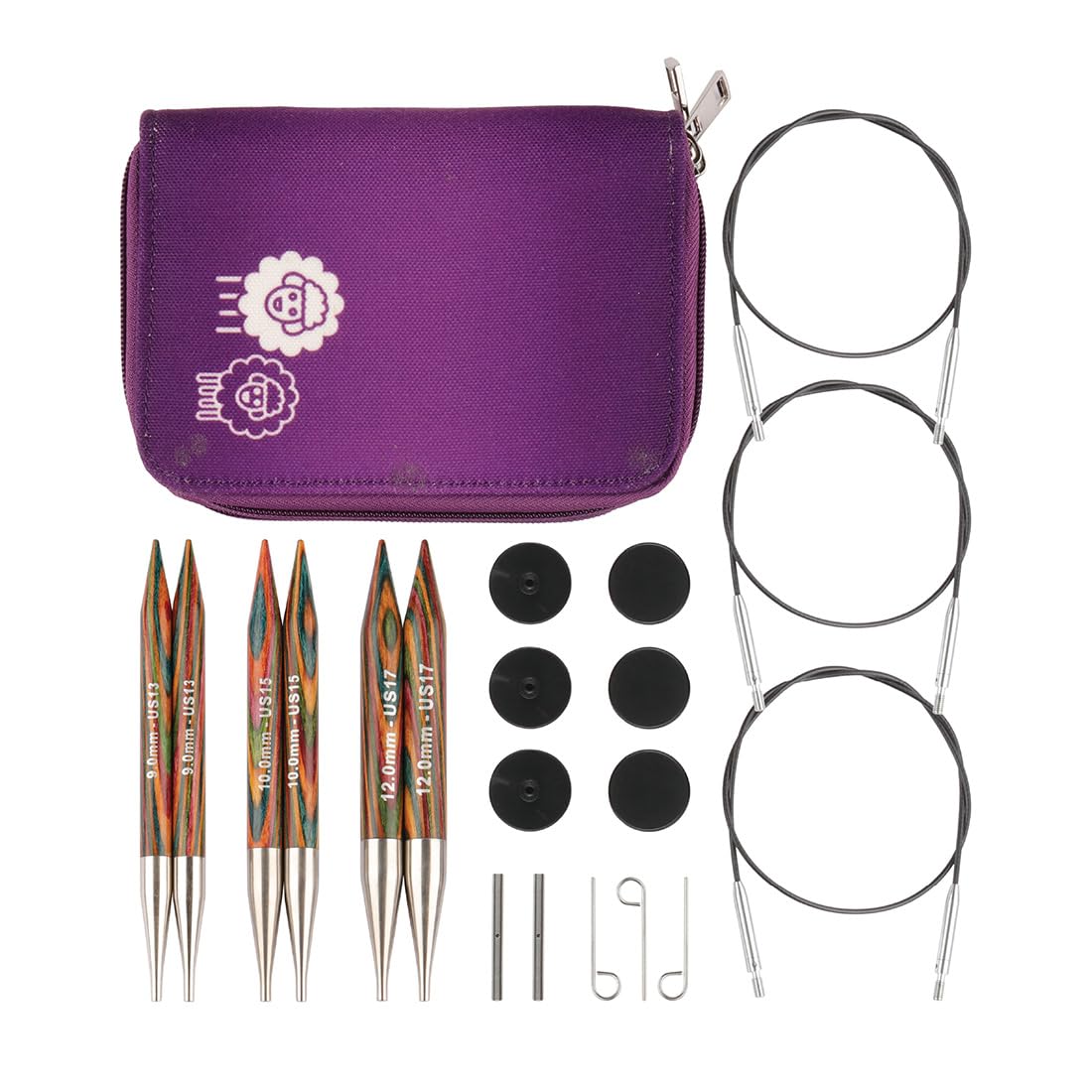 KnitPro Symfonie Chunky Interchangeable Circular Needle Set 5" (13cm) | 3 Sizes (9mm to 12mm)