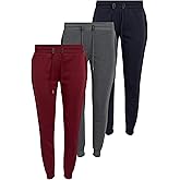 Galaxy by Harvic Womens Jogger Pants - 3 Pack Moisture Wicking Sweatpants Women - Athletic Fleece Joggers for Women (S-3X)