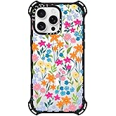 CASETiFY Bounce Case for iPhone 16 Pro Max [Shockproof / 21.3 ft. 6X Military Grade Drop Protection/Compatible with Magsafe] - Bright Spring Flowers - Clear Black