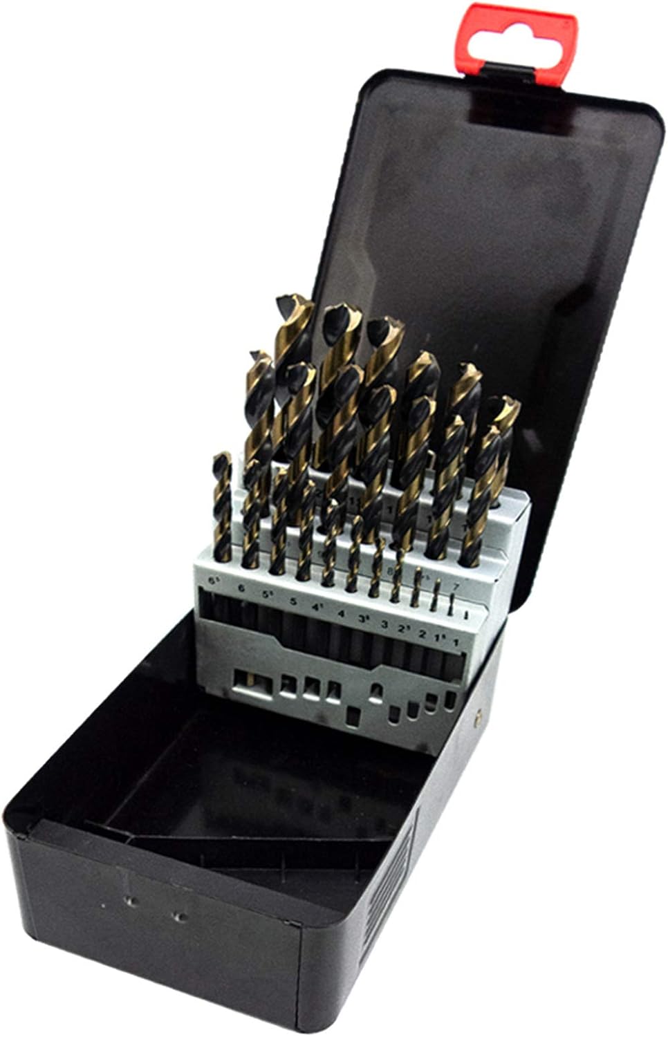 NORTOOLS Drill Bit Sets,25 PCS M2 Turbo HSS-G Metal Drill Bits with Triangle Shank,Self-Centering 135° Tip for Metal,Stainless Steel,Copper(1.0-13mm) x0.5mm