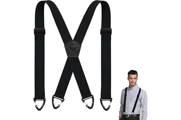Men Suspenders Heavy Duty,Adjustable Work Braces,1.5" X-Back Suspenders For Trousers Tactical Pants Wedding Men's Gifts Idea