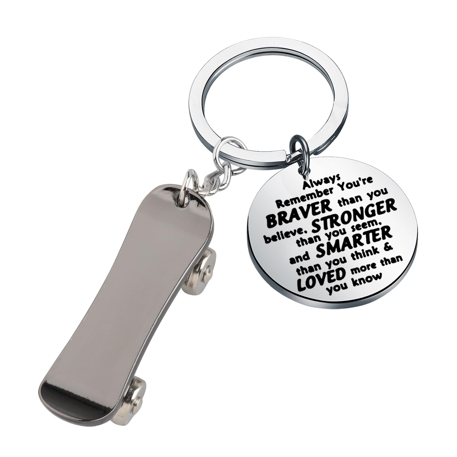 BNQL Skateboard Keychain Skateboard Gifts for Skaters Skateboard Lovers Gifts Mini Skateboard Keyrings Skateboarding Gifts (Skateboard Keychain)