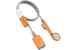 LUOOV Portable Camping Shower, Handheld Camp Pump with Rechargeable 4400mAH Battery and 130LM Lighting Device for Outdoor Camping,Hiking,Traveling