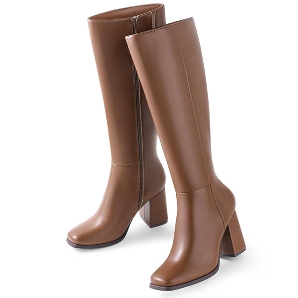 ANKIS KNEE HIGH BOOTS FOR WOMEN SQUARED TOE...